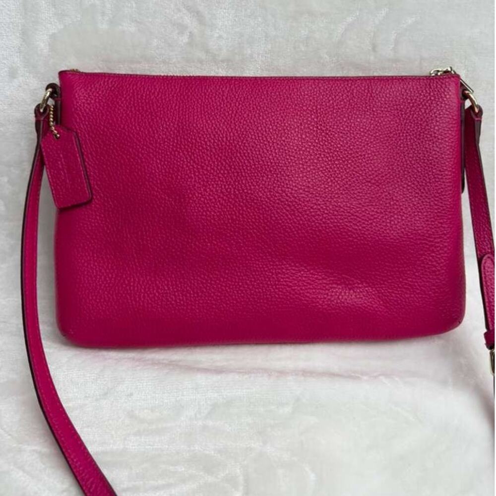 Coach Polished Pebble Crossbody Logo Cross Body Pink Ruby - Picture 6 of 10